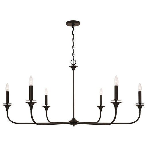 OPEN BOX: Capital Lighting Presley 6 Light Chandelier, Black - CL448961MB