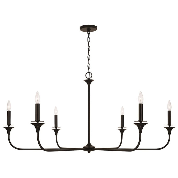 OPEN BOX: Capital Lighting Presley 6 Light Chandelier, Black - CL448961MB