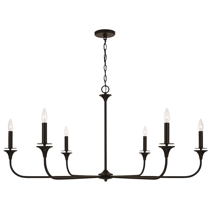OPEN BOX: Capital Lighting Presley 6 Light Chandelier, Black - CL448961MB