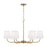 OPEN BOX: Capital Lighting Brody 6 Chandelier, Brass/White Fabric - 449462AD-706