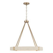 OPEN BOX: Capital Lighting Delaney 26in 4-Light Chandelier | Matte Brass and Bleached Natural Rope | Dining Room & Living Room | Model CL449841MA