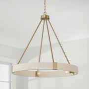 OPEN BOX: Capital Lighting Delaney 26in 4-Light Chandelier | Matte Brass and Bleached Natural Rope | Dining Room & Living Room | Model CL449841MA