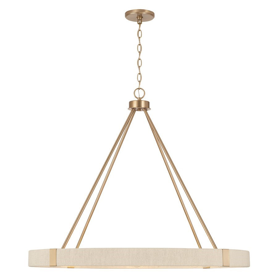 OPEN BOX: Capital Lighting Delaney 8 Light Chandelier, Brass - 449881MA