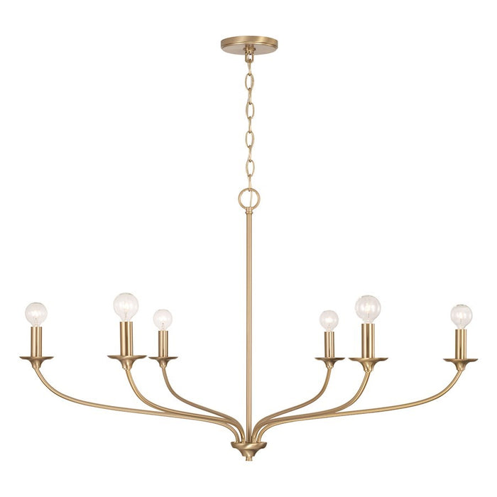 OPEN BOX: Capital Lighting Dolan 6 Light Chandelier, Brass - 449961MA