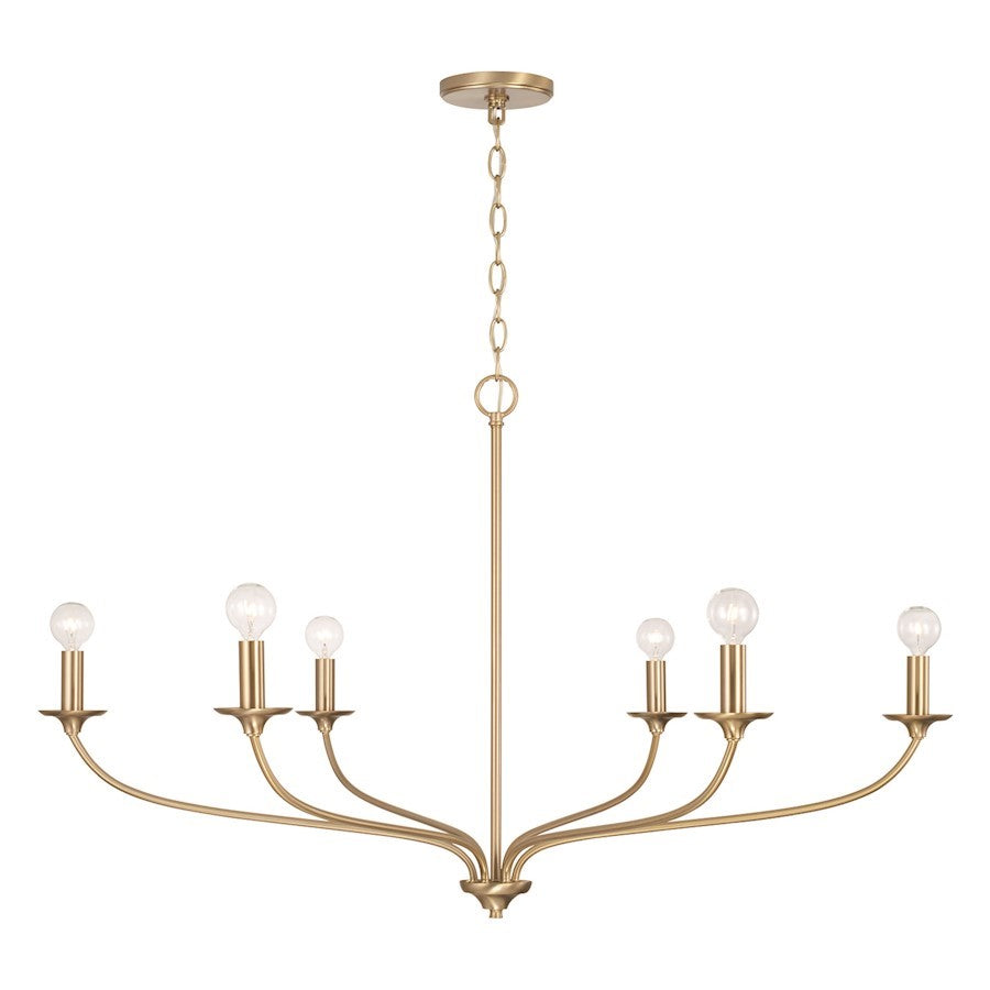 OPEN BOX: Capital Lighting Dolan 6 Light Chandelier, Brass - 449961MA