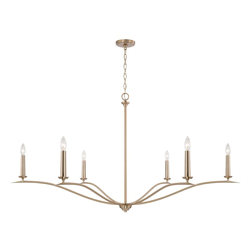 OPEN BOX: Capital Lighting Grady 6 Light Chandelier, Matte Brass - 450661MA