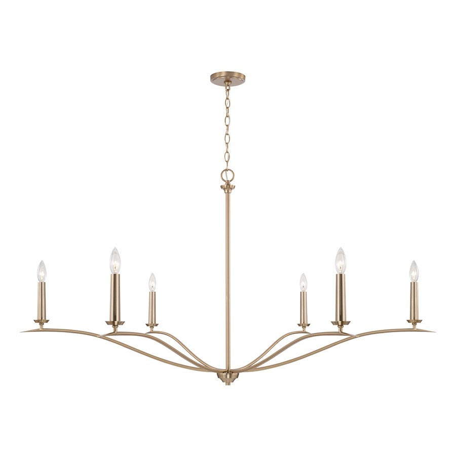 OPEN BOX: Capital Lighting Grady 6 Light Chandelier, Matte Brass - 450661MA