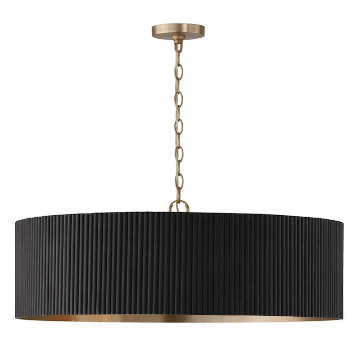 OPEN BOX: Capital Lighting Donovan 4-Lt Chandelier, Black/Brass - 450741KR