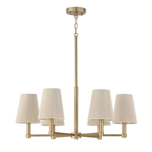 OPEN BOX: Capital Lighting Mira 6Lt Chandelier, Brass/Natural Ropes - 454561MA