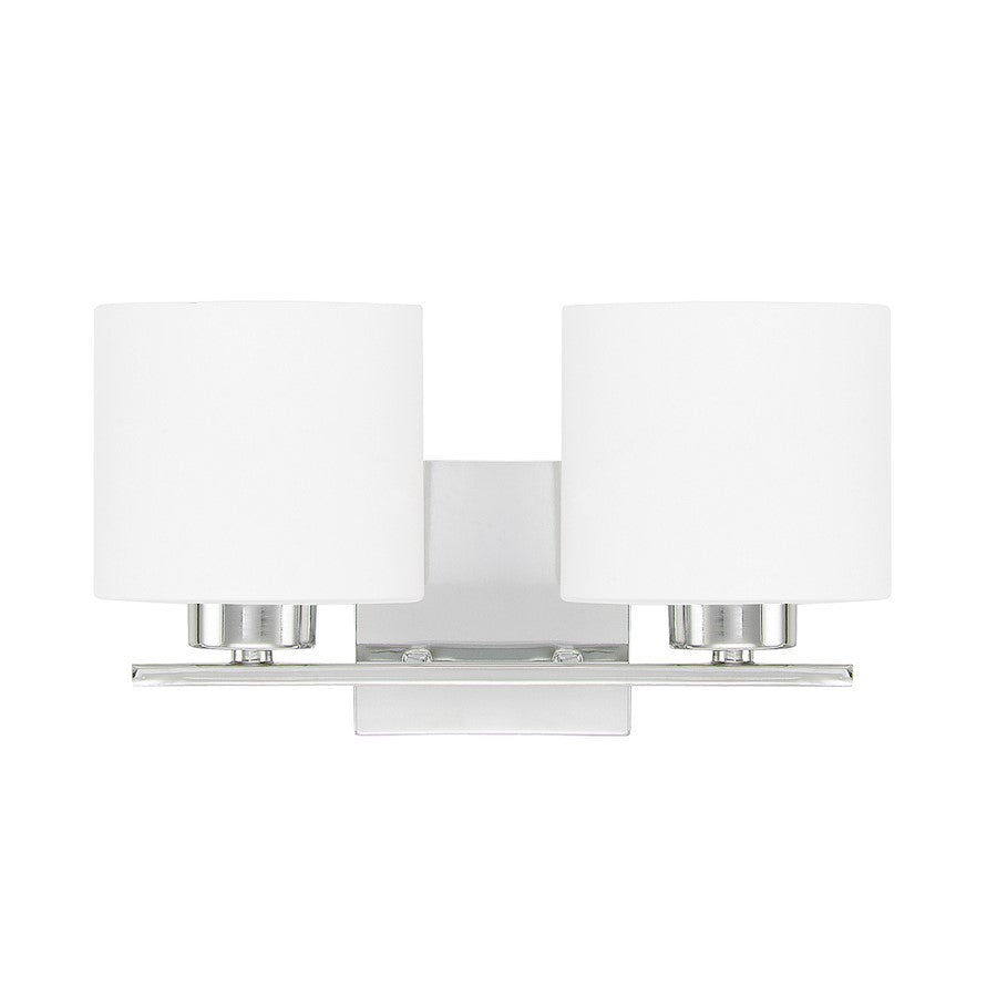 OPEN BOX ITEM: Capital Lighting Steele 2 Light Vanity, Chrome/White