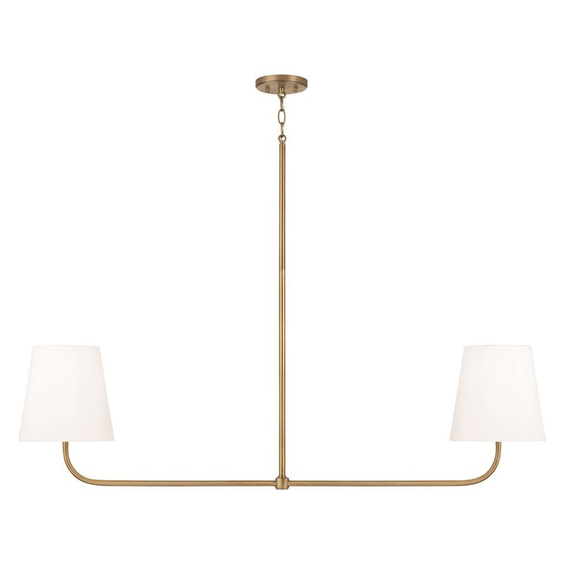 OPEN BOX: Capital Lighting Brody 2 Light Island, Brass/White - CL849421AD