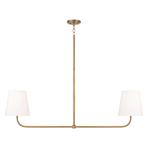 OPEN BOX: Capital Lighting Brody 2 Light Island, Brass/White - CL849421AD
