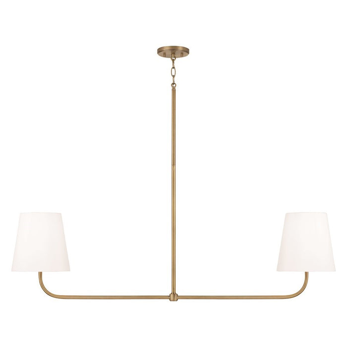 OPEN BOX: Capital Lighting Brody 2 Light Island, Brass/White - CL849421AD