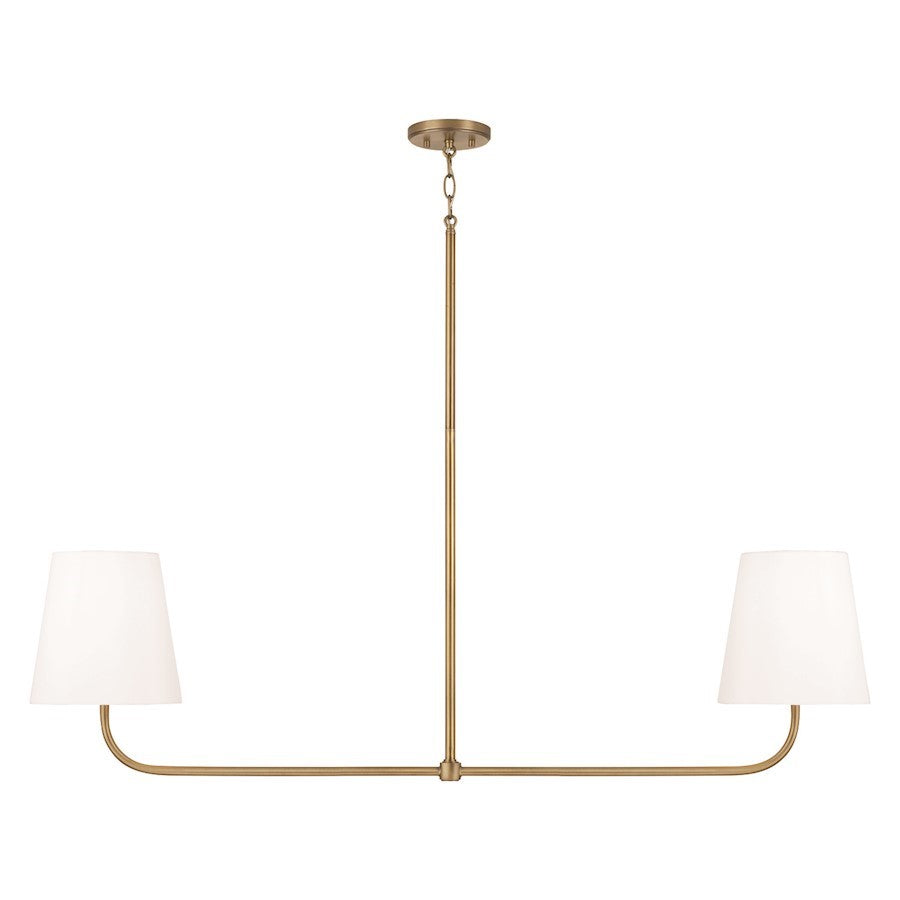 OPEN BOX: Capital Lighting Brody 2 Light Island, Brass/White - CL849421AD