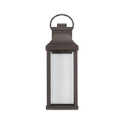 OPEN BOX: Capital Lighting Bradford 7in 1-Light Outdoor Wall Lantern | Oiled Bronze and Clear Glass | Covered Patio & Entryway | Model CL946421OZ-GL