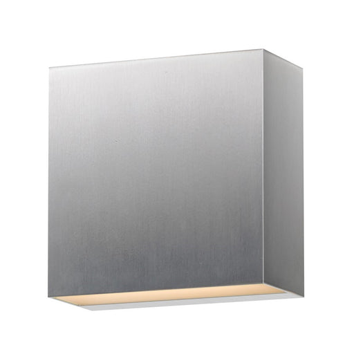OPEN BOX ITEM: ET2 Lighting Cubed 5in 1-Light Outdoor Wall Sconce | Modern Satin Aluminum and Glass | Entryway & Patio | 5.5 x 5.5 x 2.5 in | Model ETE23222-SA