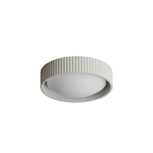 OPEN BOX ITEM: ET2 Lighting Souffle 10in 1-Light Flush Mount | Modern Chalk White Concrete and Acrylic | Bedroom & Hallway | 10.5 x 10.5 x 3.25 in | Model ETE25050-CHK