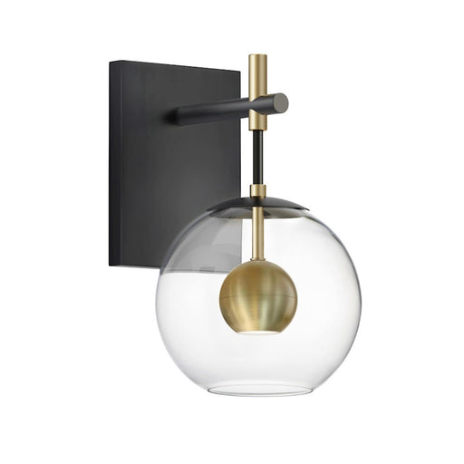 OPEN BOX: ET2 Lighting Nucleus 1-Light Sconce, Black/Natural Aged Brass