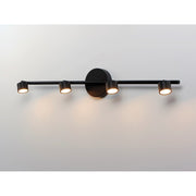 OPEN BOX: ET2 Lighting Taylor 34in 4-Light Linear Pendant | Modern Black Steel and Aluminum | Kitchen Island & Dining Room | Model ETE52004-BK