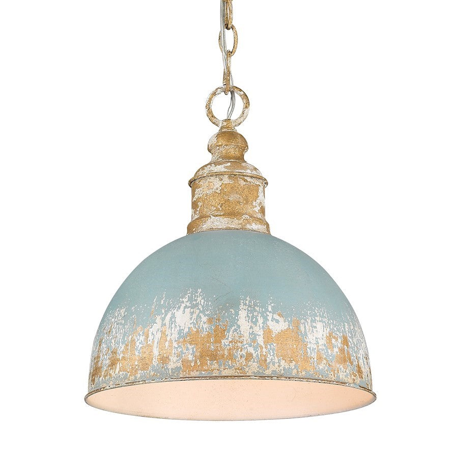 OPEN BOX: Golden Alison 1 Lt Medium Pendant, Gold/Teal - 0809-MVG-TEAL