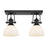 OPEN BOX: Golden Hines 2 Light Semi Flush, Black/Opal Glass - 3118-2SFBLK-OP