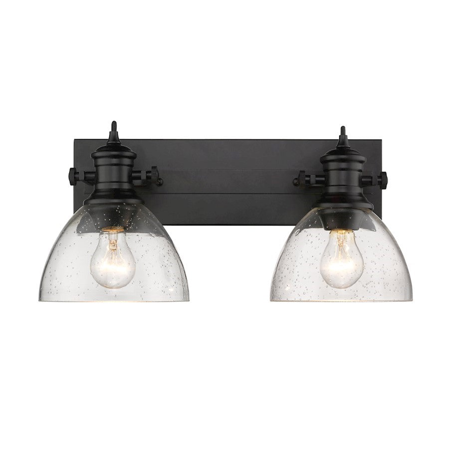 OPEN BOX ITEM: Golden Lighting Hines 2 Light Bath Vanity, Black