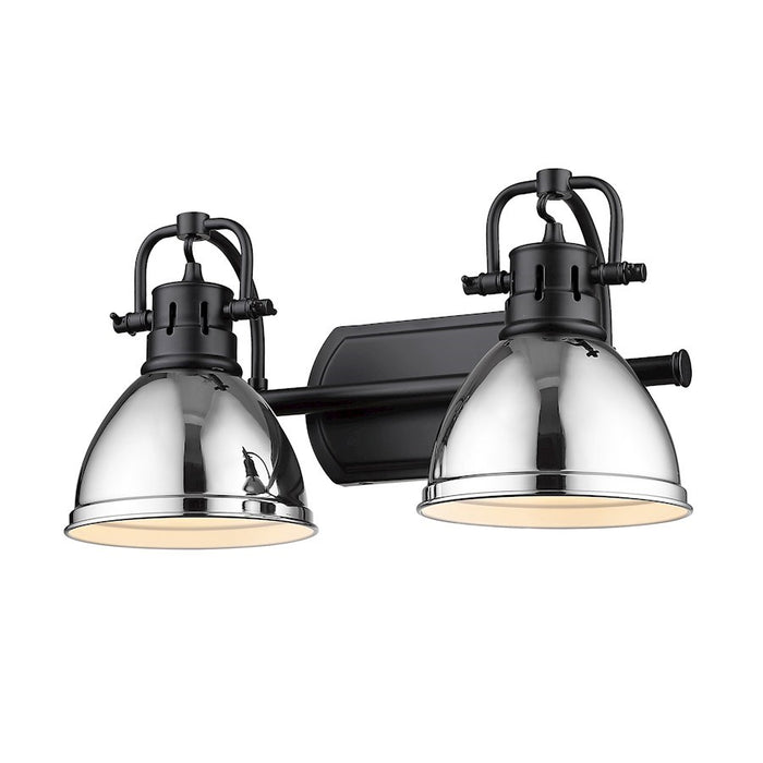 OPEN BOX: Golden Duncan 2 Lt Bath Vanity, Black/Chrome - 3602-BA2BLK-CH