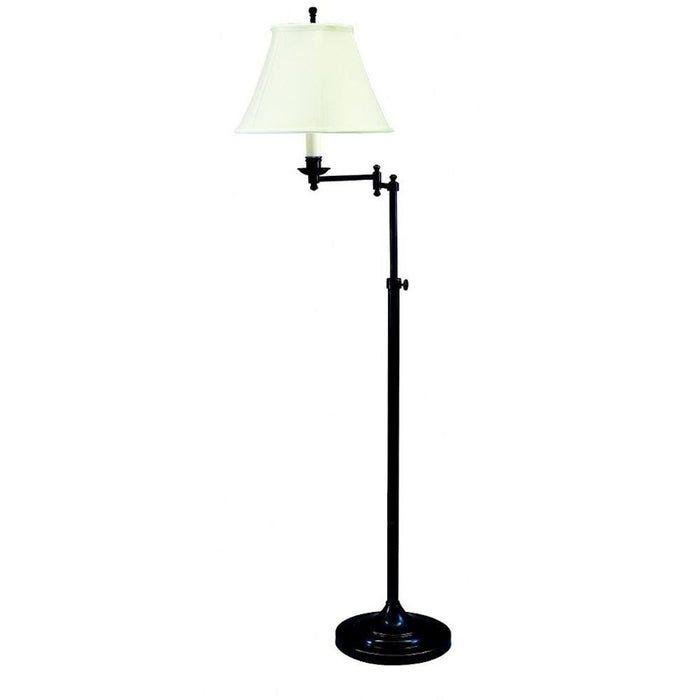 OPEN BOX: House of Troy Club 1 Light Adj.Swing Arm Floor Lamp, BK - CL200-BLK
