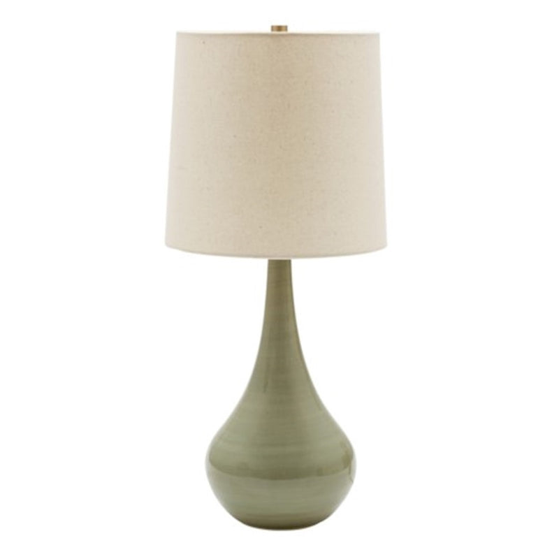 OPEN BOX: House of Troy Scatchard 22.5in Table Lamp | Celadon Metal with Off-White Linen | Living Room & Bedside | 22.5in H, 3-Way | Model HTGS180-CG