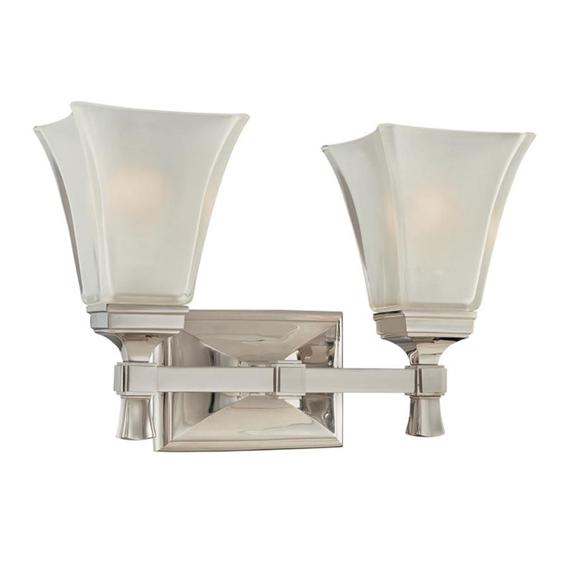 OPEN BOX: Hudson Valley Kirkland 2 Light Bath Bracket, Nickel - HV1172-PN