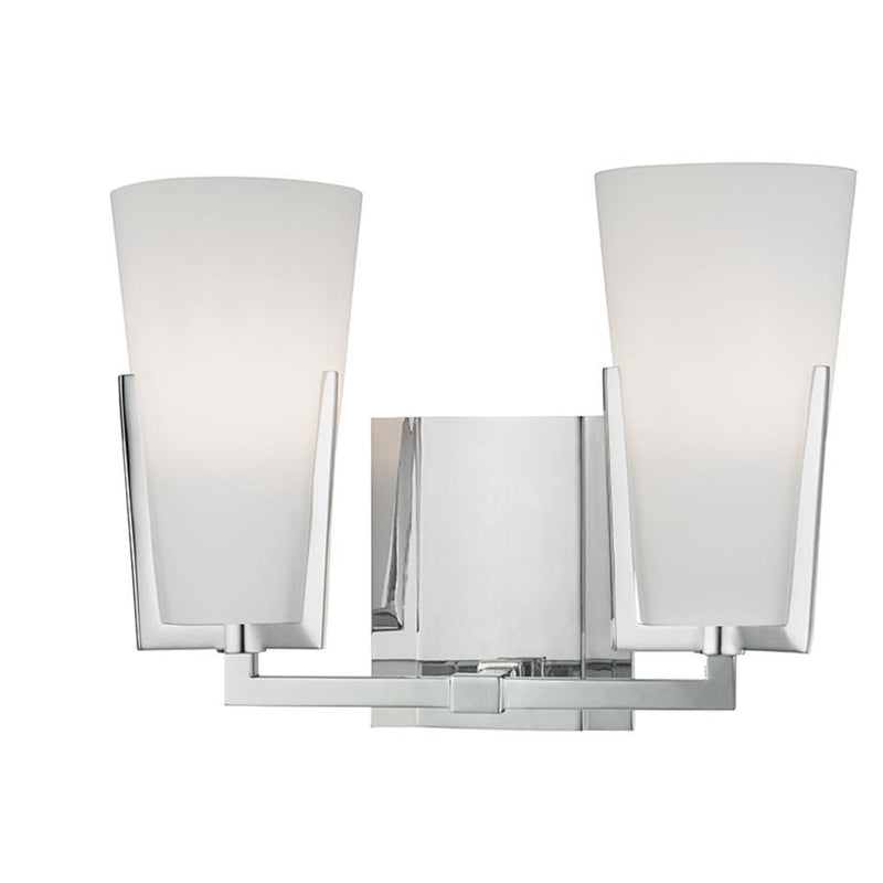 OPEN BOX: Hudson Valley Upton 2 Light Bath Bracket, Polished Chrome - 1802-PC