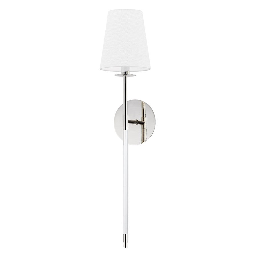 OPEN BOX: Hudson Valley 1 Light Sconce/K9 Crystal, Nickel/White - HV2041-PN