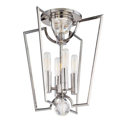 OPEN BOX: Hudson Valley Waterloo 4 Light Semi Flush, Nickel - HV3004-PN