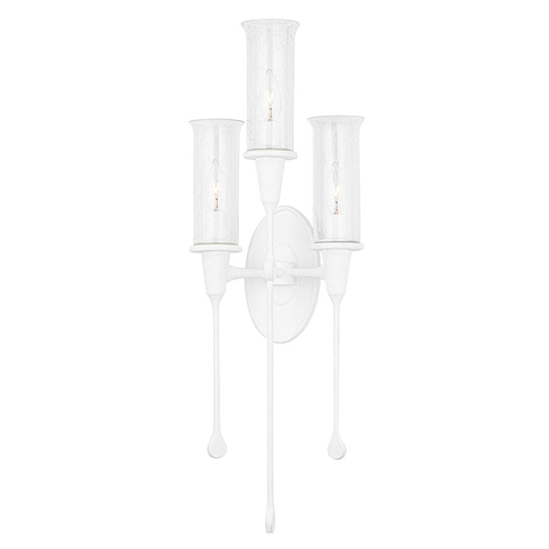 OPEN BOX: Hudson Valley Chisel 3 Light Wall Sconce, White Plaster - HV4103-WP