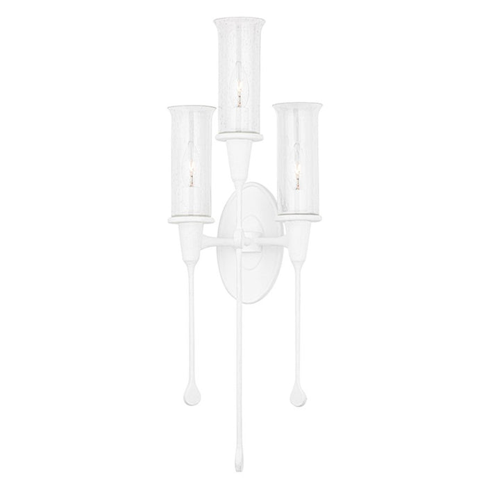 OPEN BOX: Hudson Valley Chisel 3 Light Wall Sconce, White Plaster - HV4103-WP