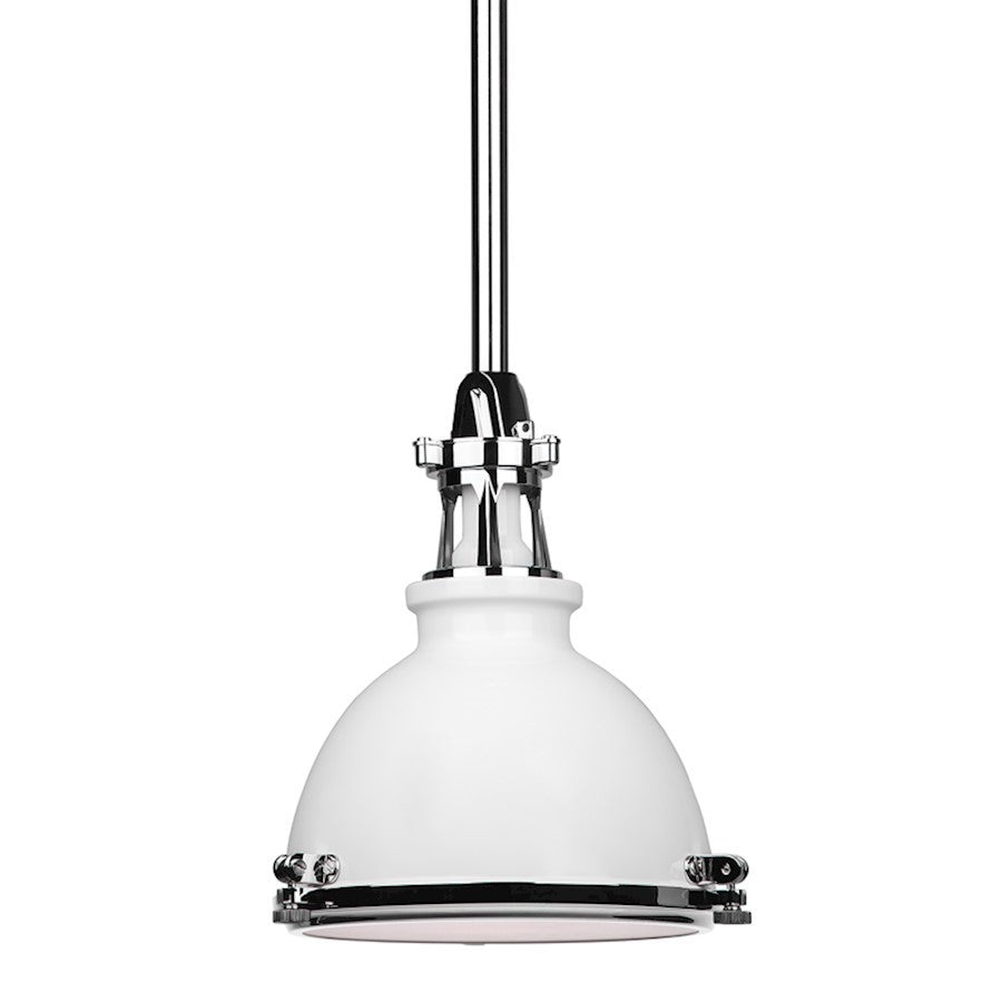 OPEN BOX: Hudson Valley Massena 1 Lt Pendant, White Nickel 4610-WPN - HV4610-WPN