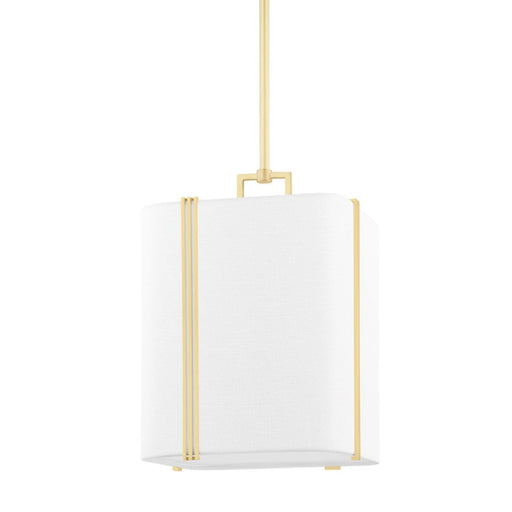 OPEN BOX: Hudson Valley Downing 1 Light Small Pendant, Aged Brass - 5413-AGB
