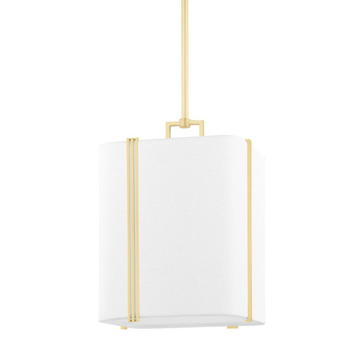 OPEN BOX: Hudson Valley Downing 1 Light Small Pendant, Aged Brass - 5413-AGB