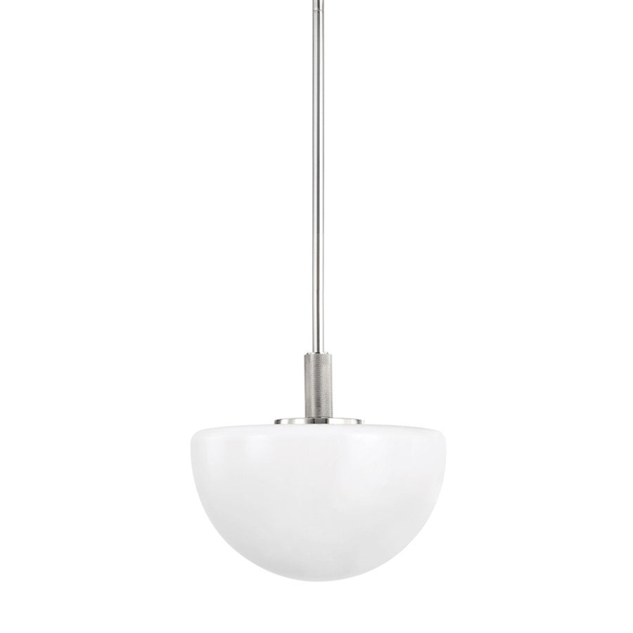 OPEN BOX: Hudson Valley 1 Light 10" Pendant, Polished Nickel/White - HV5913-PN