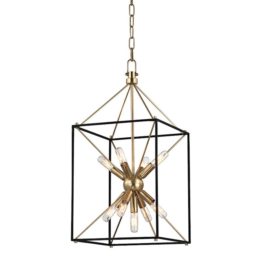 OPEN BOX ITEM: Hudson Valley Glendale 9 Light Pendant, Aged Brass