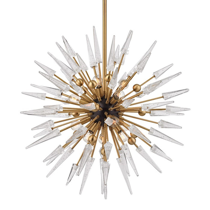 OPEN BOX: Hudson Valley Sparta 12 Light Chandelier, Aged Brass - 9032-AGB