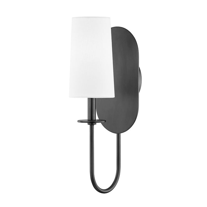 OPEN BOX: Mitzi Lara 1 Light Wall Sconce, Old Bronze/White - H395101-OB