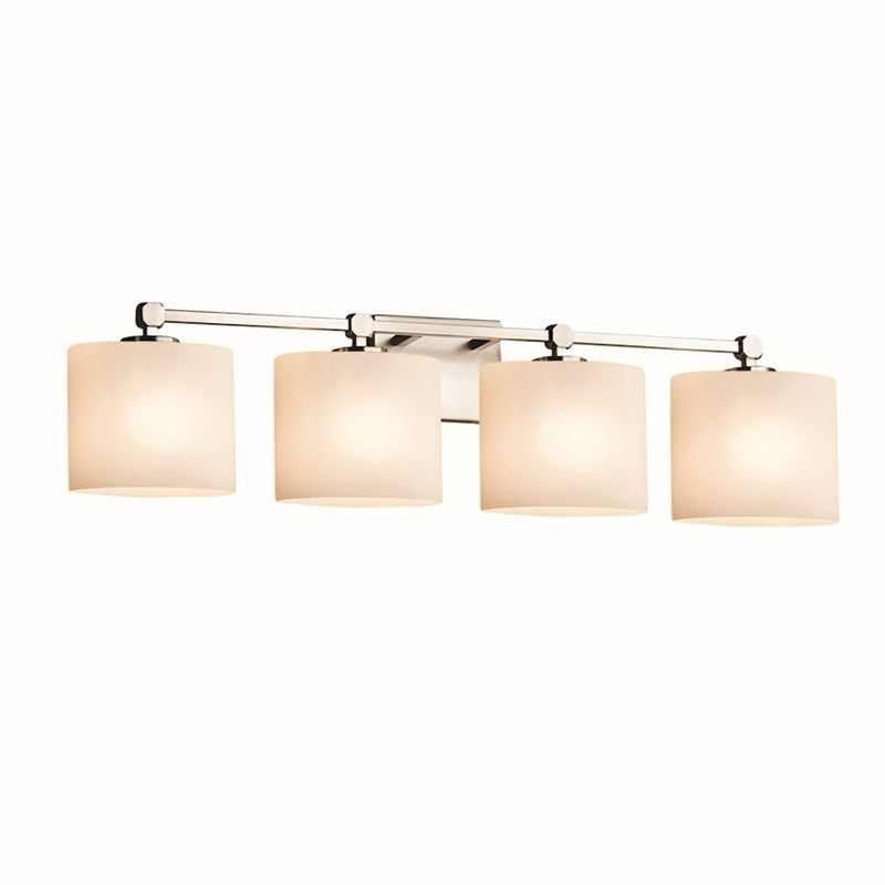 OPEN BOX: Justice Fusion Tetra 4 Lt 7" Bath, Nickel - FSN-8424-30-OPAL-NCKL