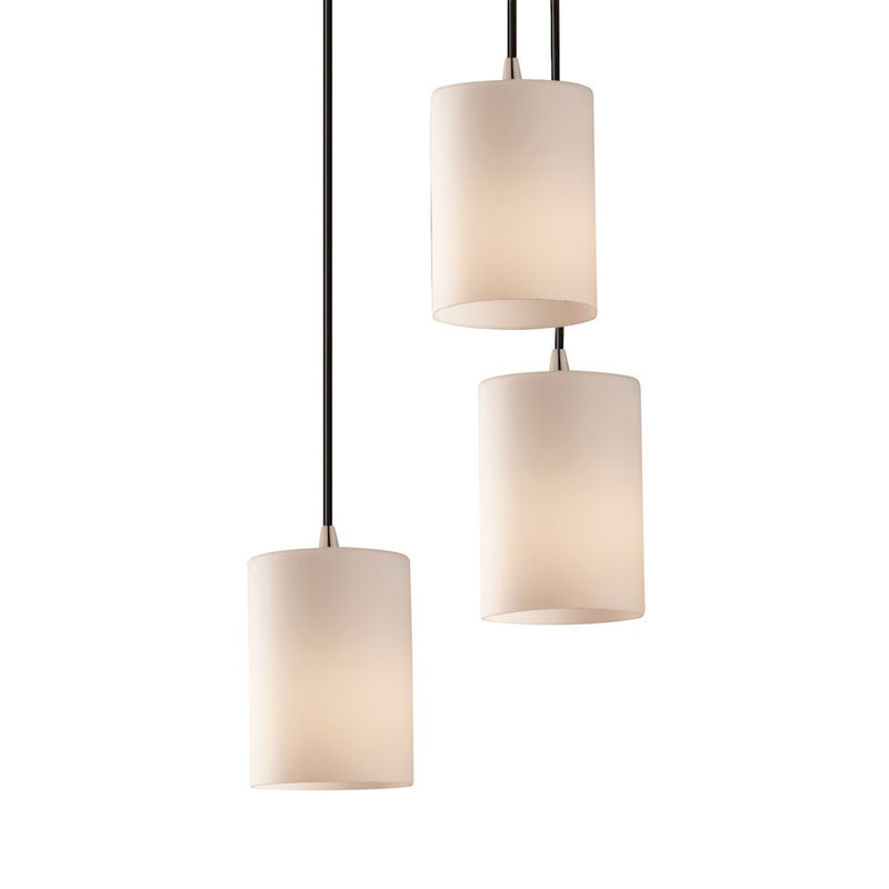 OPEN BOX: Justice Fusion 3Lt Mini Flat Pendant, Opal/Nkl - FSN-8818-10-OPAL-NCKL