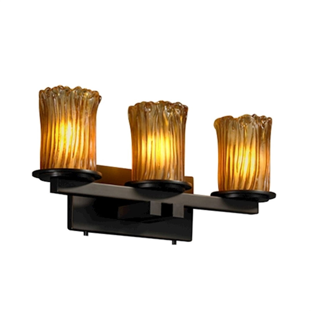 OPEN BOX: Justice Design 3Lt Bath Bar, Dark Bronze
