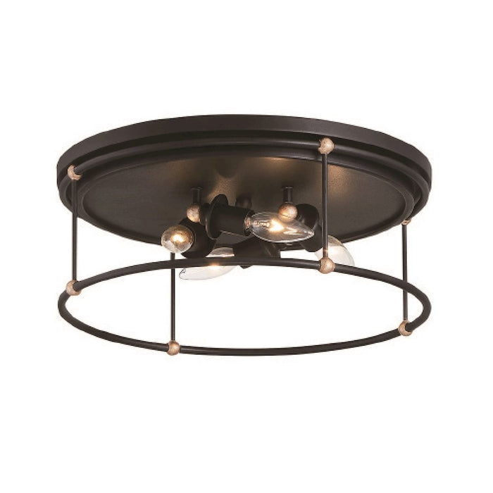 OPEN BOX ITEM: Minka Lavery Westchester 4 Lt Flush Mount, Coal/Gold