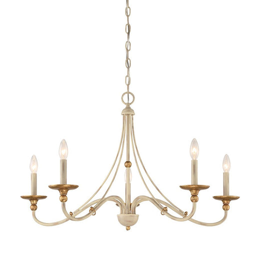 OPEN BOX ITEM: Minka Lavery Westchester 5-Lt 20" Chandelier, WH/GG