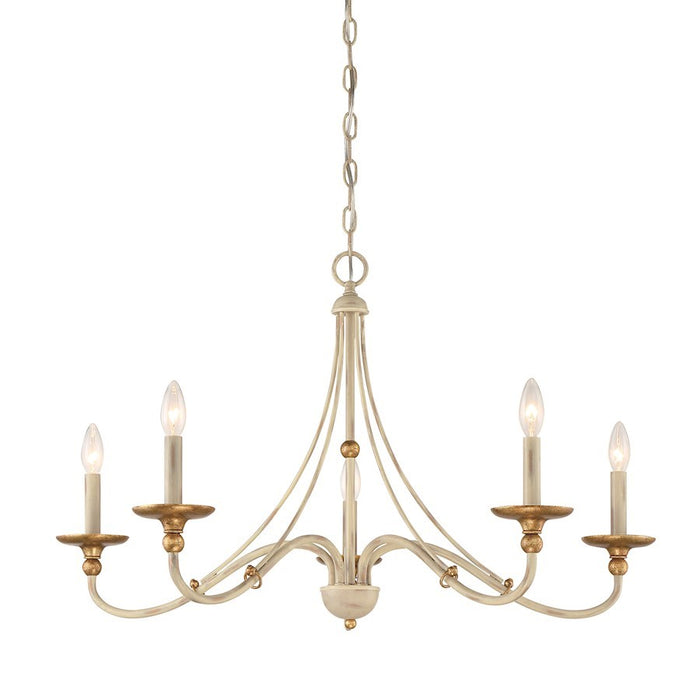 OPEN BOX ITEM: Minka Lavery Westchester 5-Lt 20" Chandelier, WH/GG