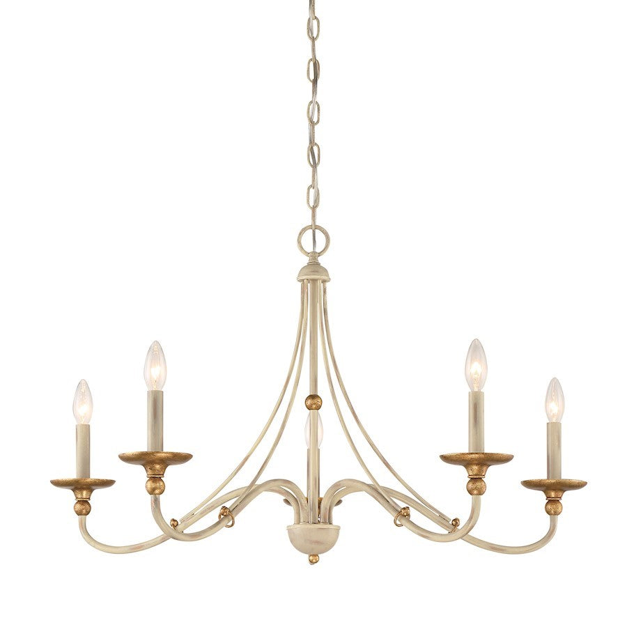 OPEN BOX ITEM: Minka Lavery Westchester 5-Lt 20" Chandelier, WH/GG
