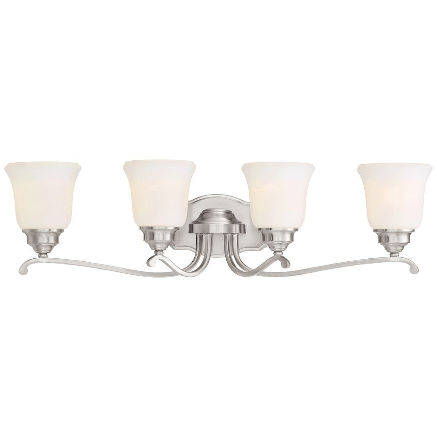 OPEN BOX ITEM: Minka Lavery Savannah Row 4 Light Bath, Brushed Nickel